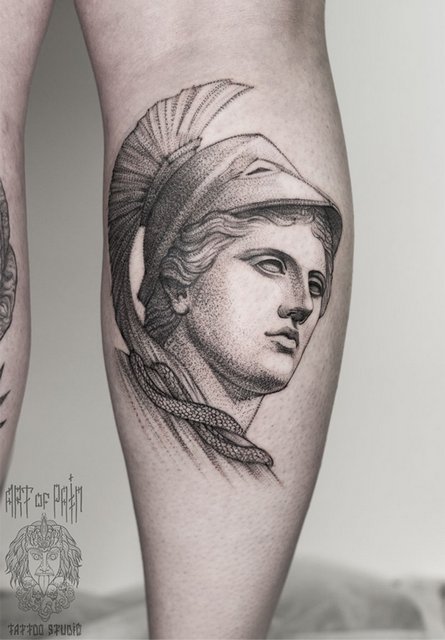 Тату в греческом стиле: Афина