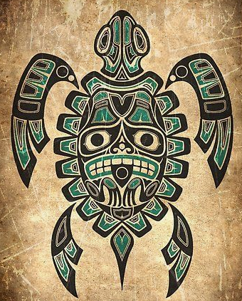 Эскиз черепахи в стиле хайда