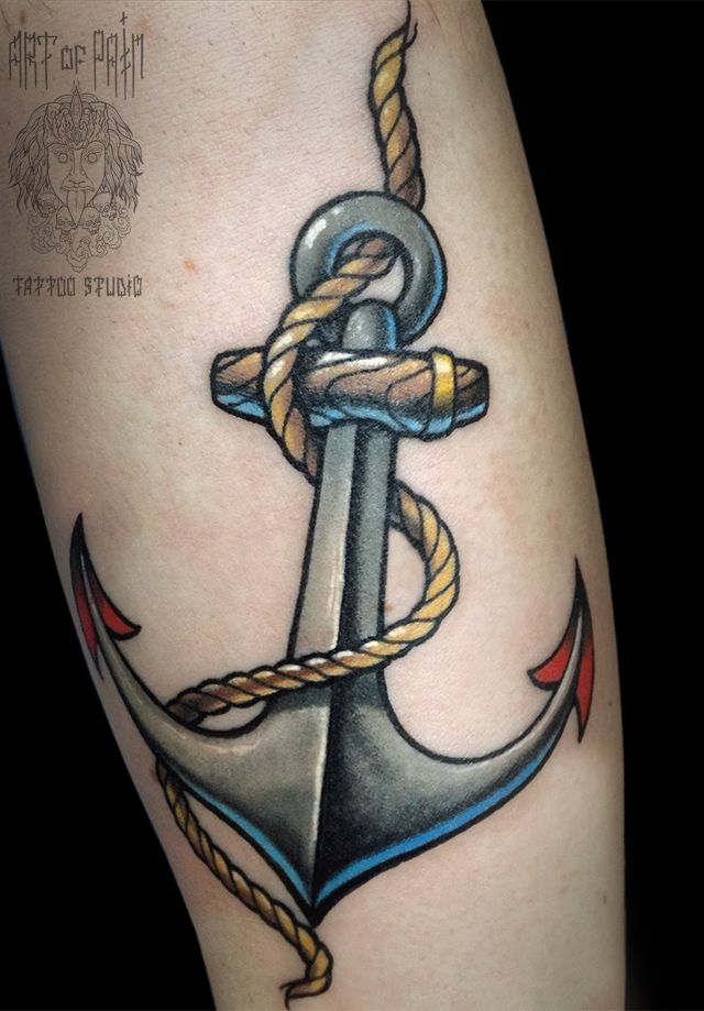 Якорь - популярная мужская татуировка