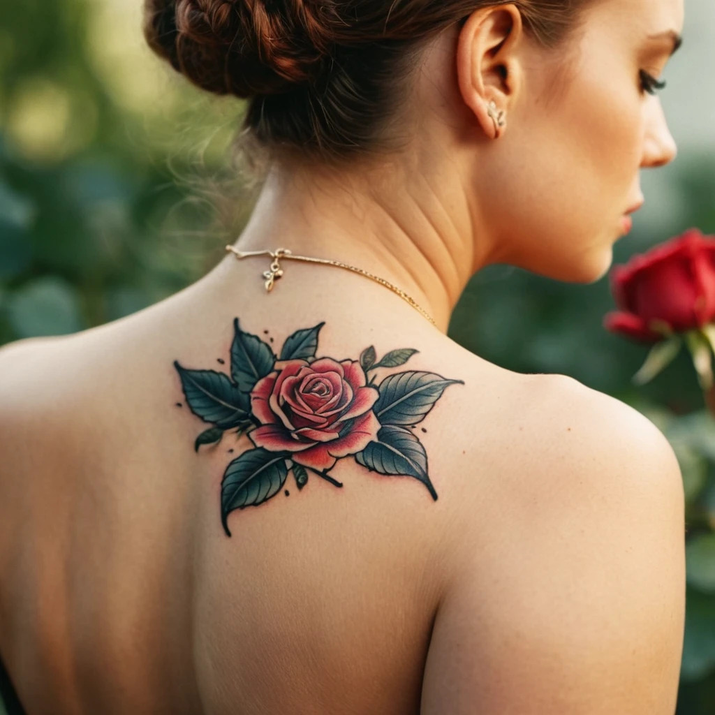 эскиз женской тату на спине