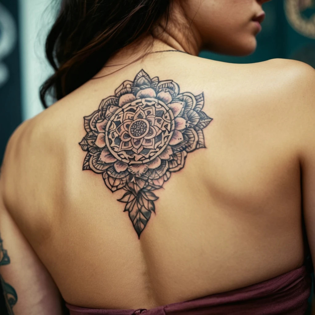 эскиз женской тату на спине