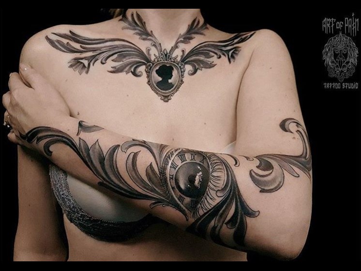 Тату в стиле барокко