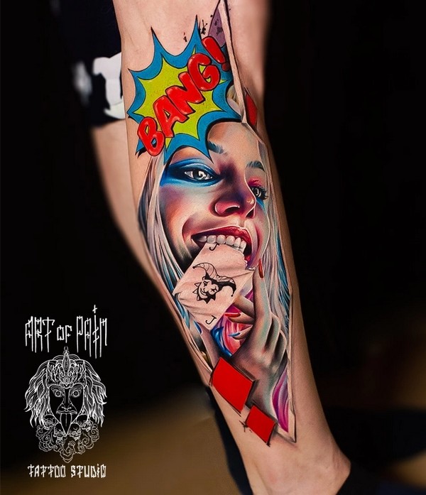 тату с Харли Квинн