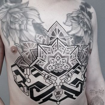 тату на животе мужская