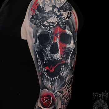 татуировка треш-полька на руке