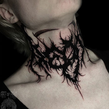 тату на шее спереди у мужчины