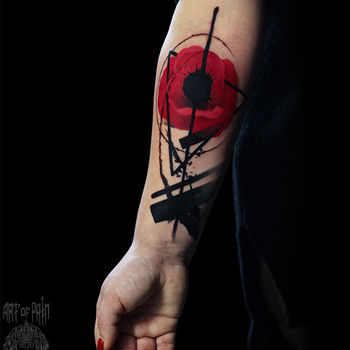 татуировка треш-полька женская на предплечье