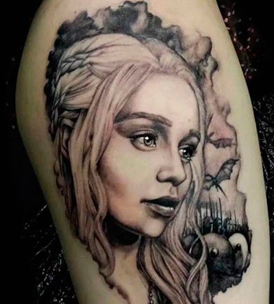 Татуировка портрет Дейенерис Таргариен