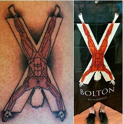 Татуировки по Игре престолов: герб дома Болтонов