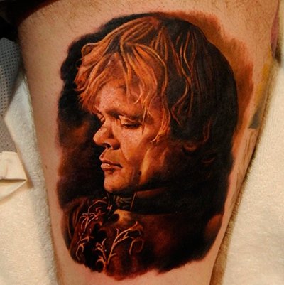 Татуировка с портретом Тириона Ланнистера
