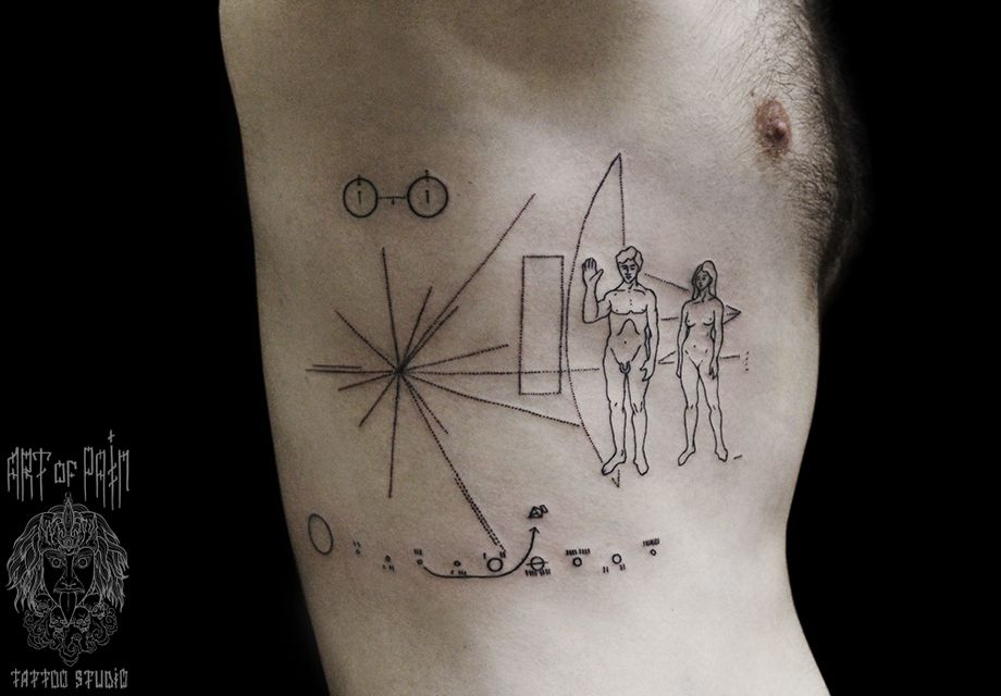 Татуировка с посланием внеземным цивилизациям