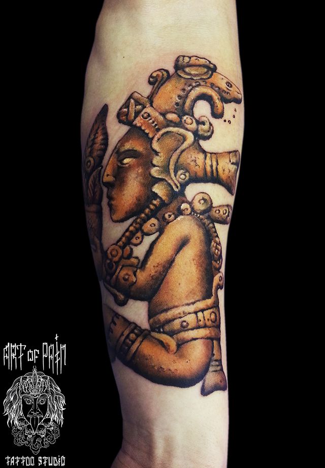 Тату (татуировка) Ацтекские: значение и эскизы женские и мужские
