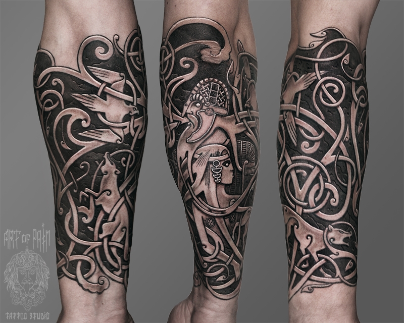 Татуировка в кельтском стиле: узоры и головы