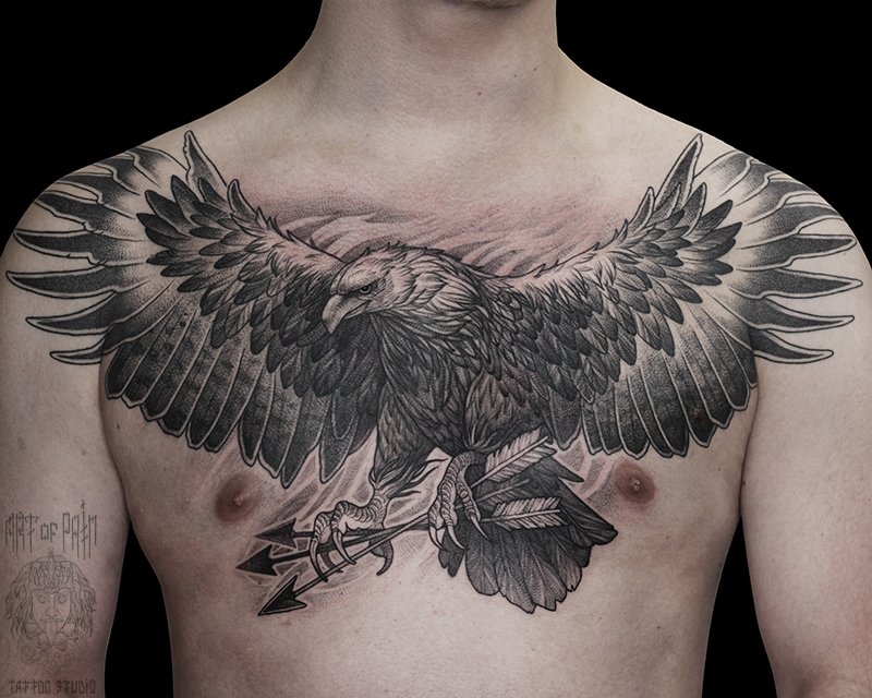 Эскиз орла на грудь