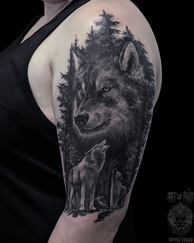 Татуировка волка реализм , эскиз тату