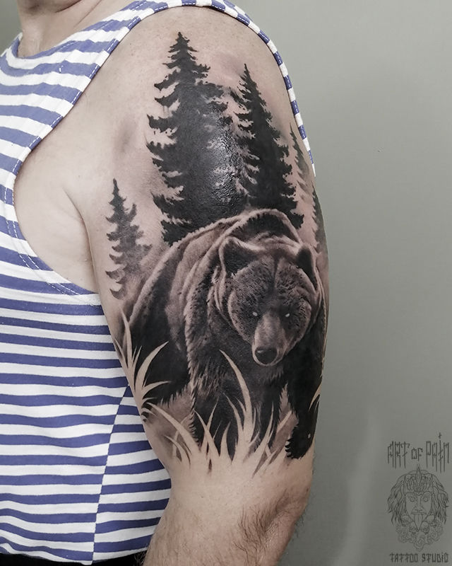 Тату (татуировка) Медведь: значение и эскизы женские и мужские