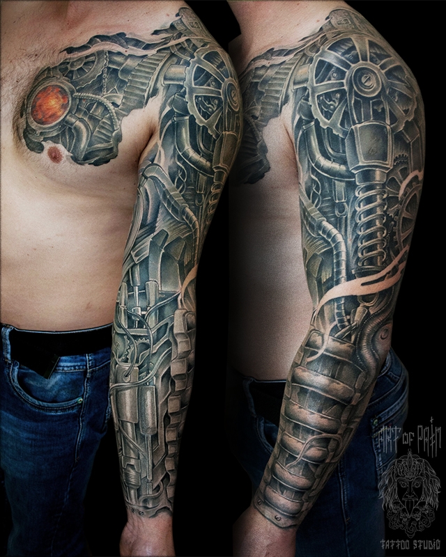 татуировка мужская биомеханика тату-рукав механизмы – Мастер тату: 