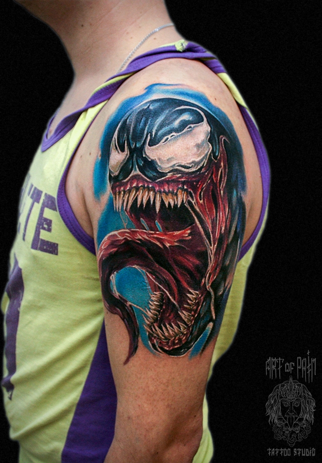 татуировка мужская фентези на плече Веном – Мастер тату: 