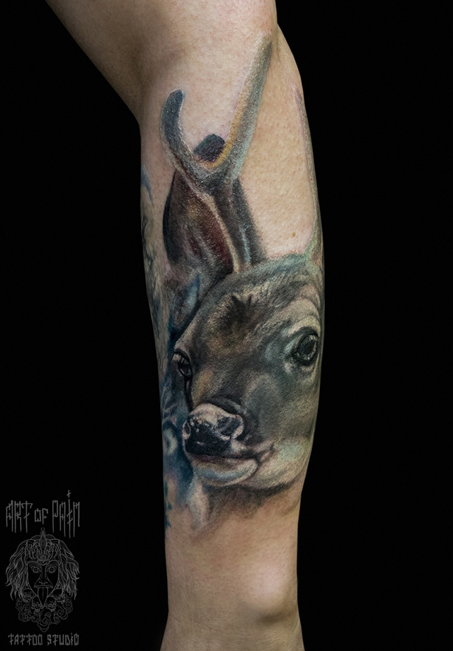 Татуировка мужская реализм на предплечье олень – Мастер тату: 