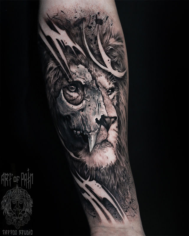 Татуировка мужская реализм на предплечье лев – Мастер тату: Слава Tech Lunatic