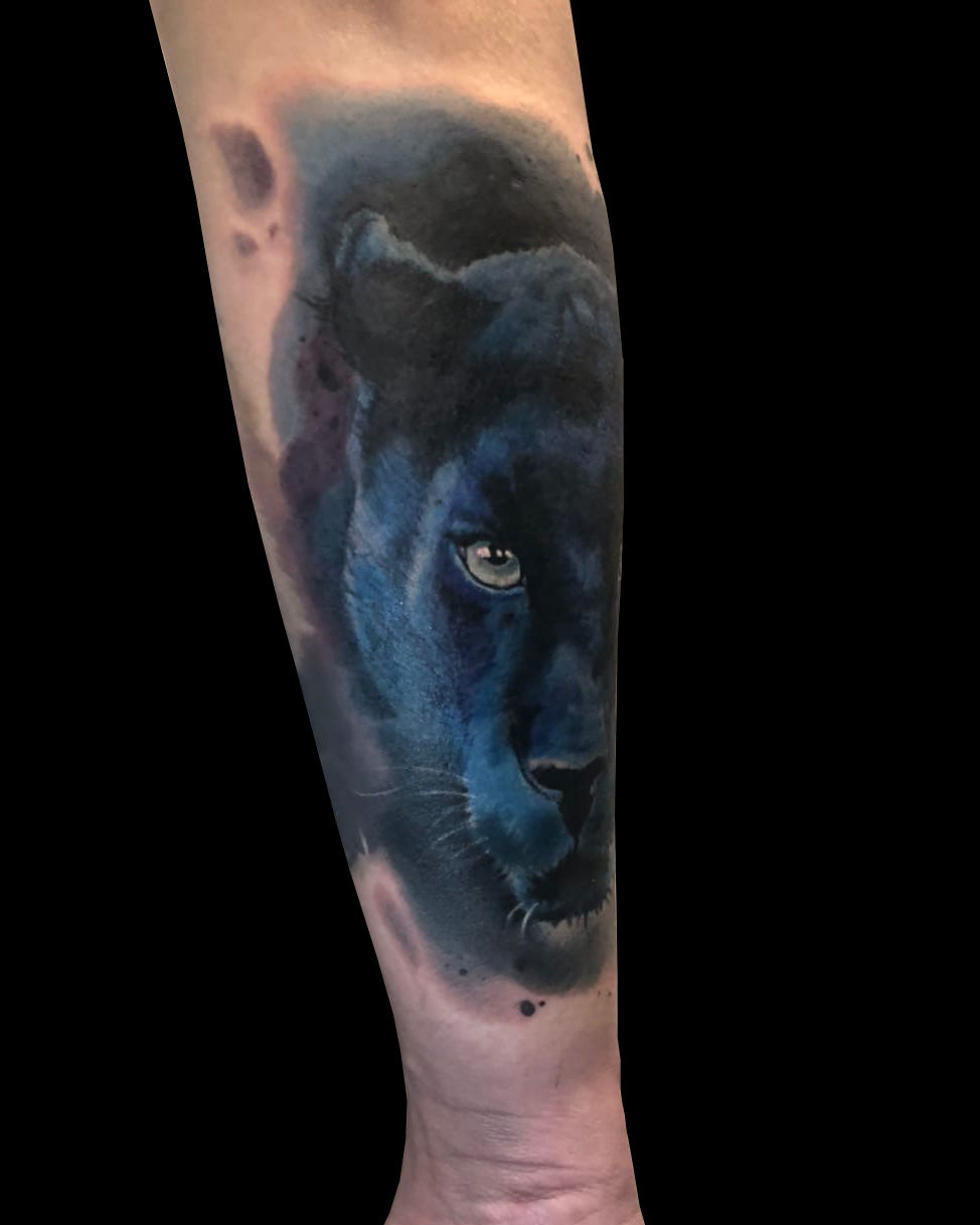 Татуировка мужская реализм на предплечье пантера – Мастер тату: 