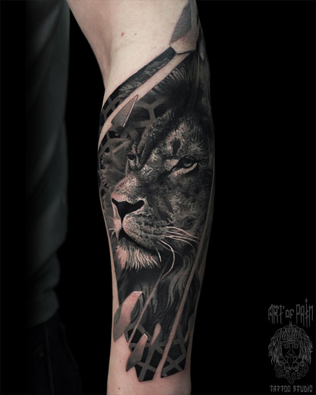 Татуировка мужская реализм на предплечье лев – Мастер тату: Александр Pusstattoo