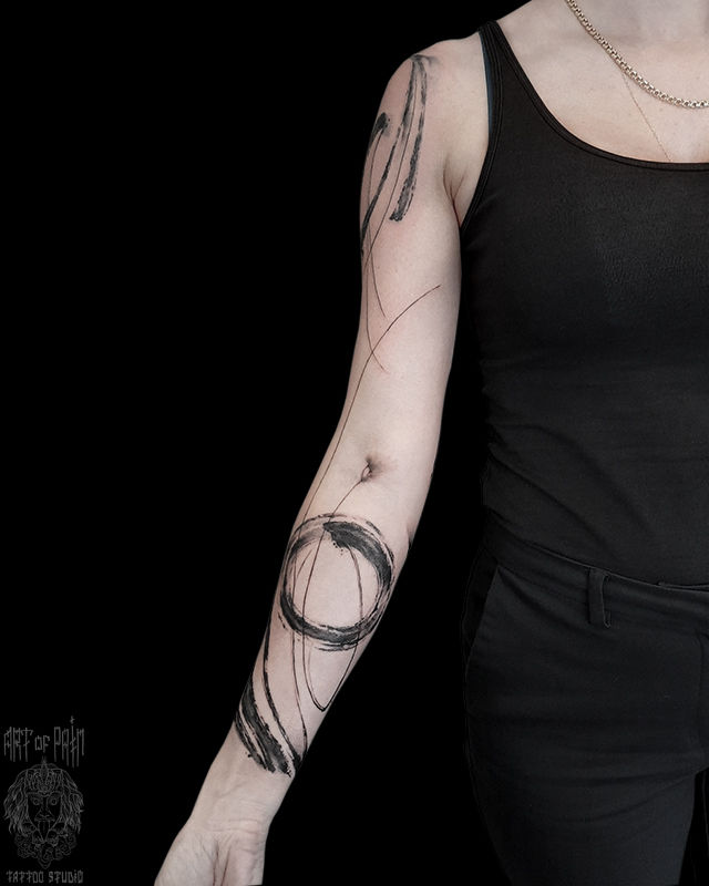 Татуировка женская графика на руке абстракция – Мастер тату: 