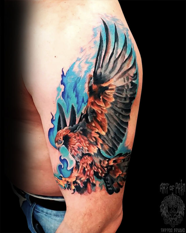 Татуировка мужская реализм на плече орел – Мастер тату: 