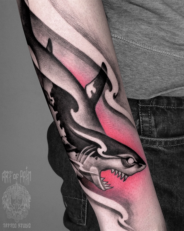татуировка мужская дотворк на предплечье акула – Мастер тату: 