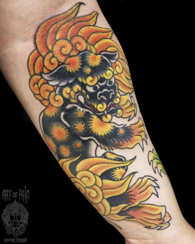 Татуировка мужская япония на предплечье лев – Мастер тату: 