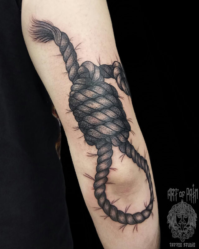 Татуировка мужская графика на руке веревка – Мастер тату: 