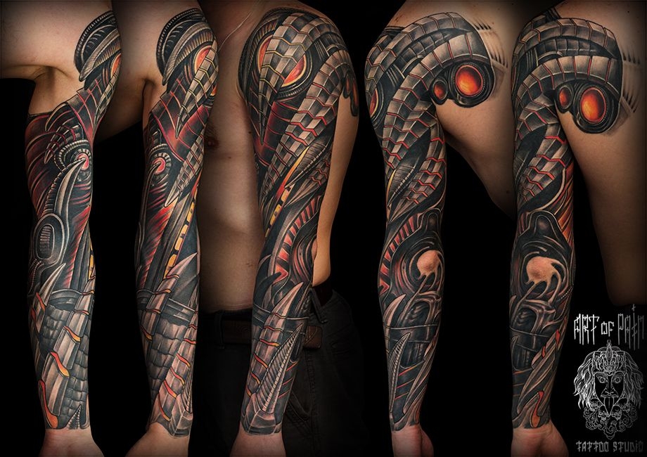 Татуировка мужская биомеханика на руке когти и механизмы – Мастер тату: 