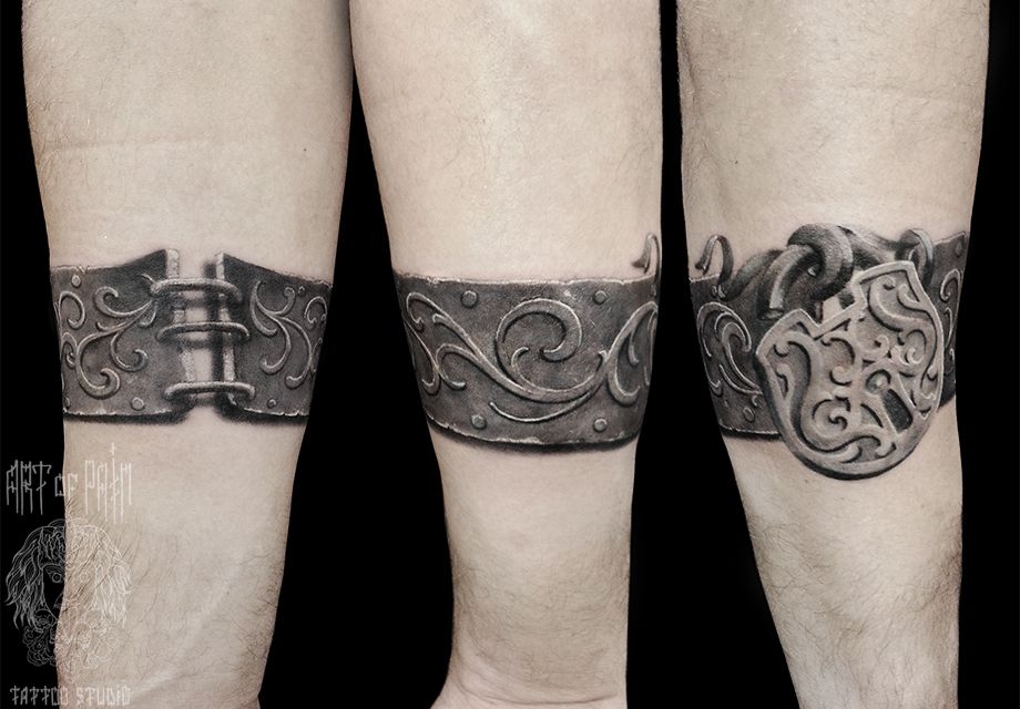 Татуировка мужская Black&Grey на предплечье браслет – Мастер тату: 
