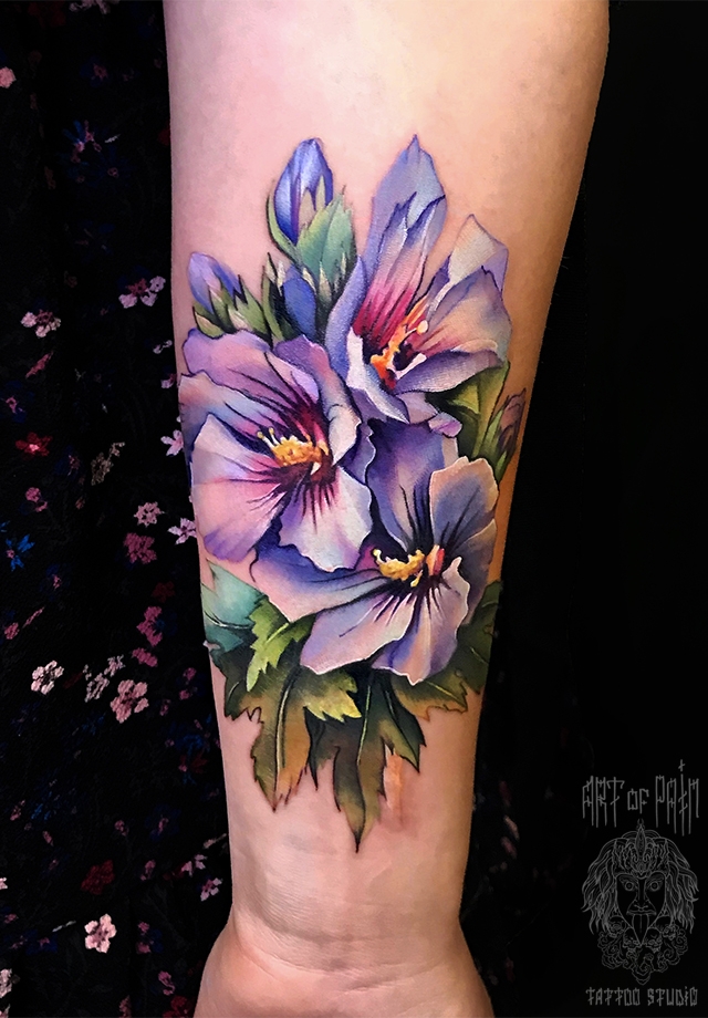 Татуировка женская реализм на предплечье цветы – Мастер тату: 