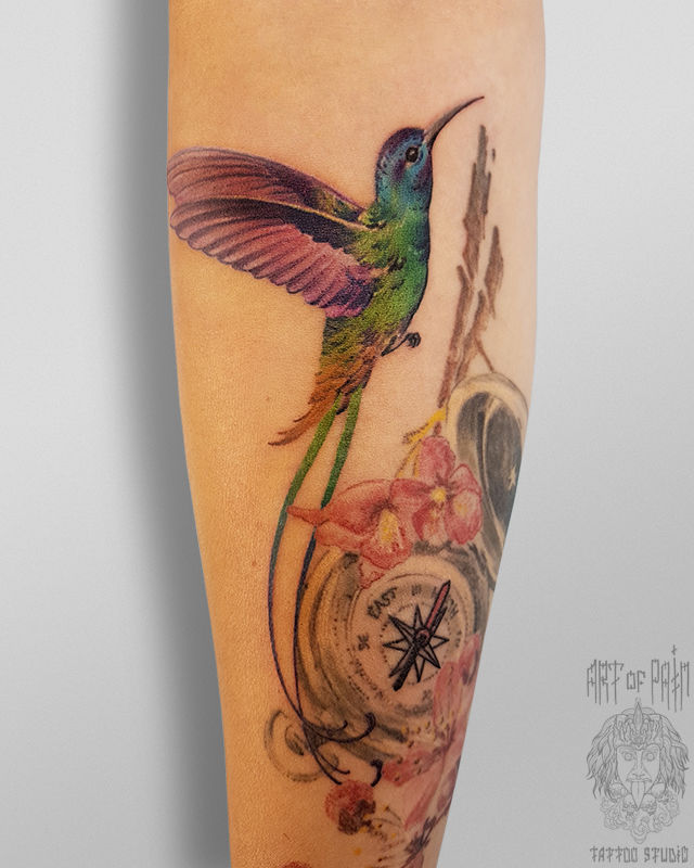 Татуировка женская реализм на предплечье колибри – Мастер тату: 