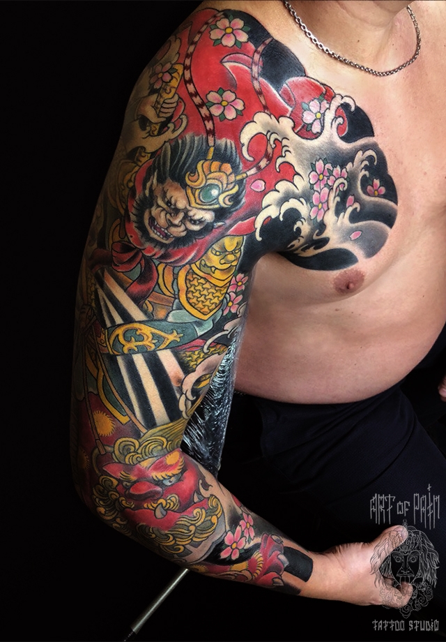 Татуировка мужская япония тату-рукав царь обезьян – Мастер тату: Ольга Добрякова