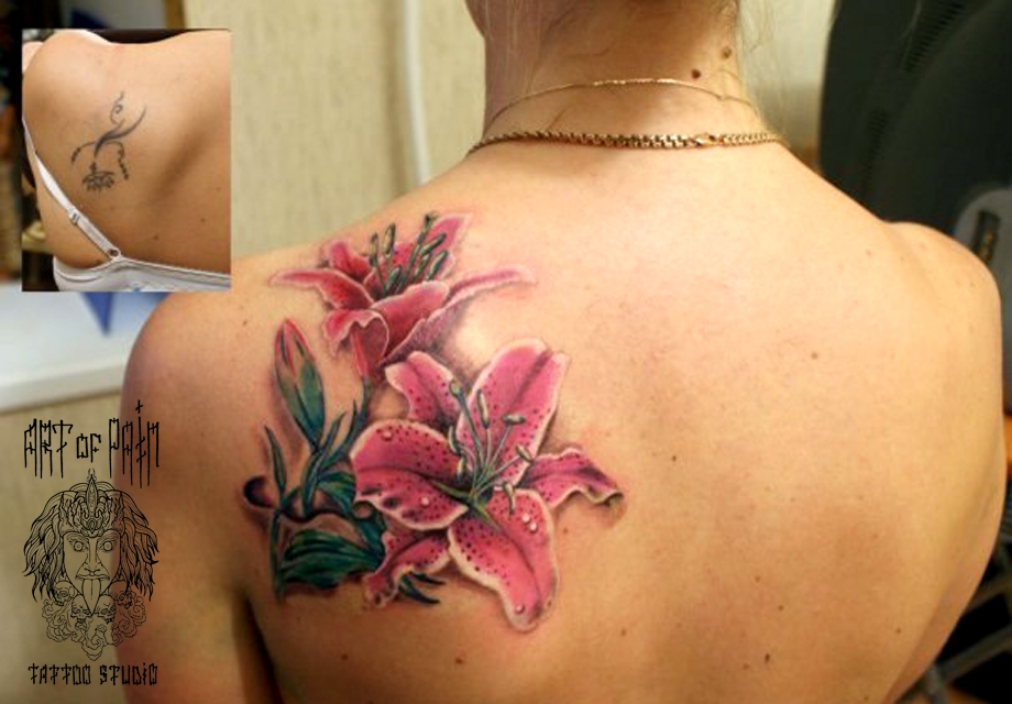 Татуировка женская реализм на лопатке орхидея – Мастер тату: 