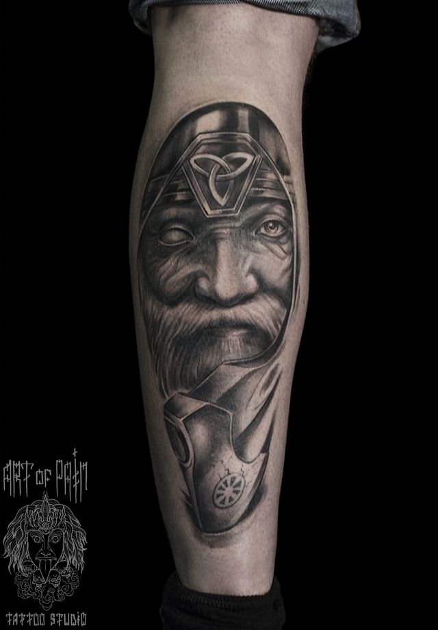 Татуировка мужская фентези на ноге славянская – Мастер тату: 