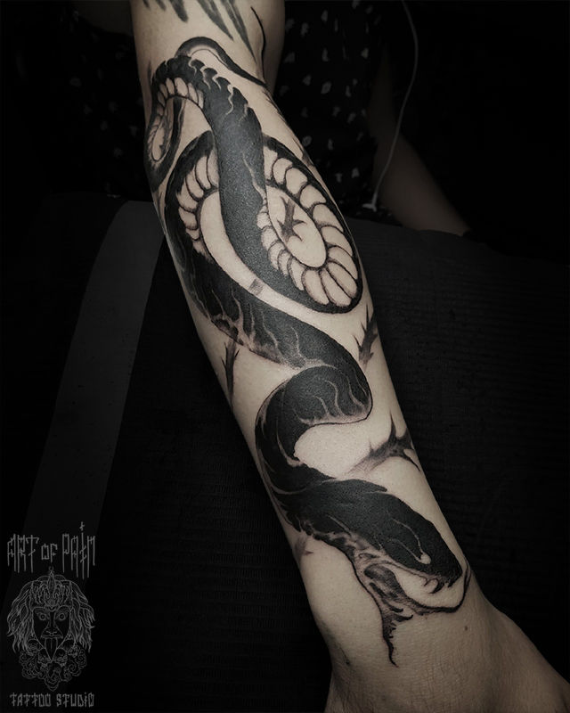 Татуировка мужская япония на руке череп и змея – Мастер тату: 