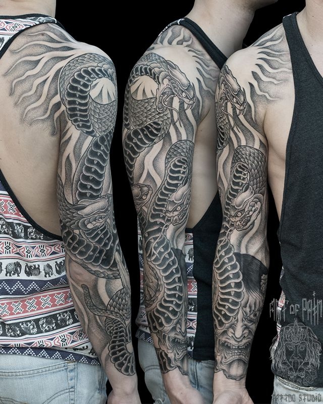 Татуировка мужская графика рукав змея – Мастер тату: 