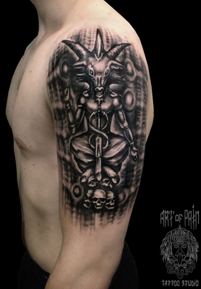 Татуировка мужская хоррор на плече сатана – Мастер тату: 