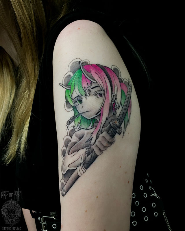 Татуировка женская графика на плече аниме – Мастер тату: 