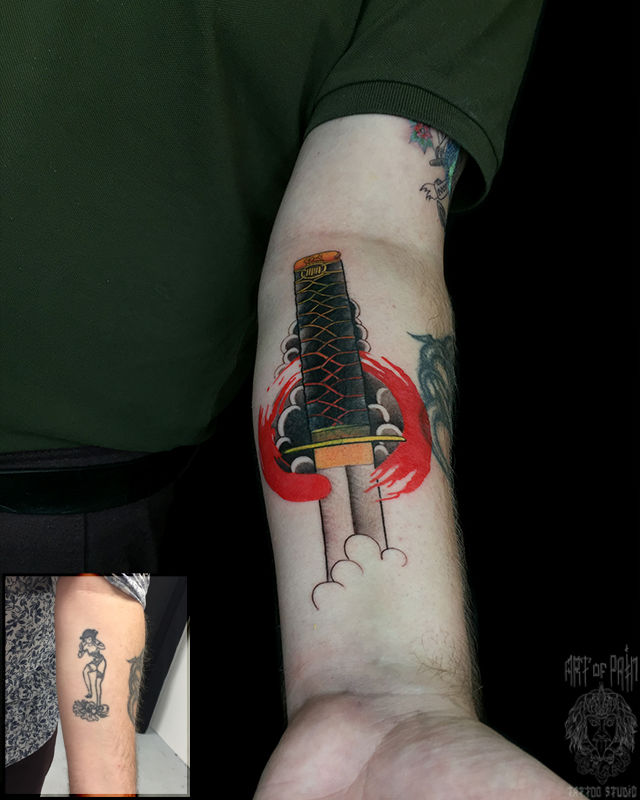 Татуировка мужская япония на предплечье меч – Мастер тату: 