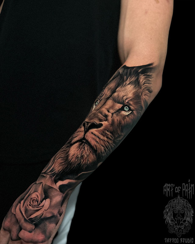 Татуировка мужская реализм на предплечье лев – Мастер тату: 