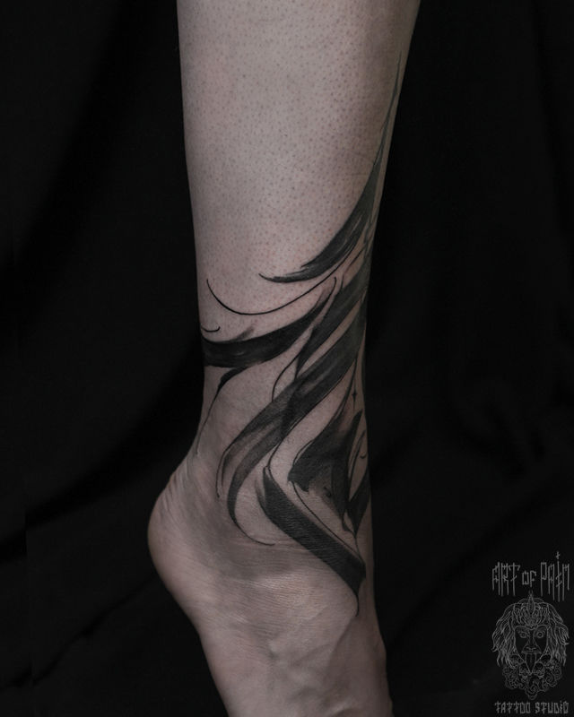 Татуировка женская каллиграфия на ноге орнамент – Мастер тату: 