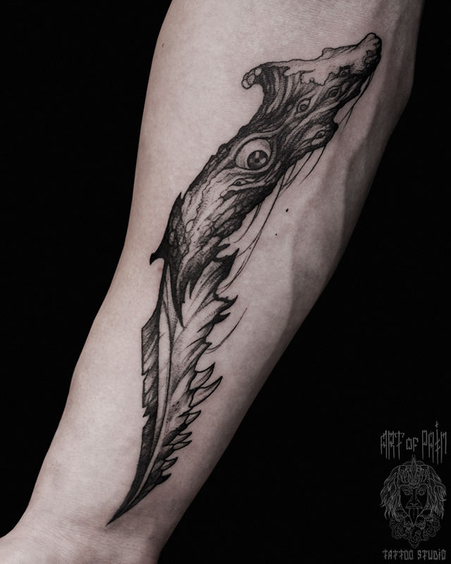Татуировка мужская графика на предплечье нож – Мастер тату: 