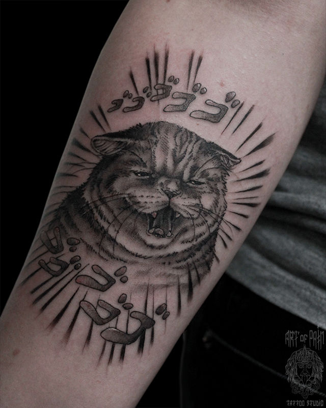 Татуировка женская графика на предплечье кот – Мастер тату: Мария Челнокова