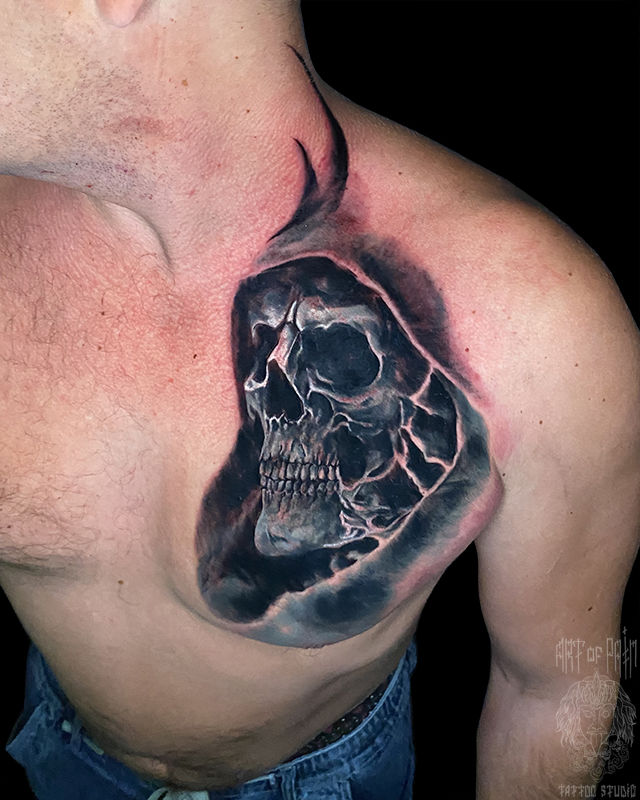 Татуировка мужская реализм на груди смерть – Мастер тату: 