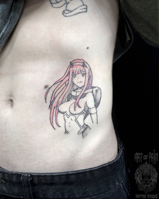 Татуировка мужская графика на боку аниме – Мастер тату: Мария Котова