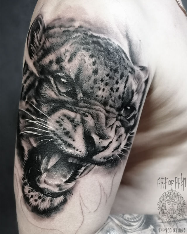 Татуировка мужская реализм на плече ягуар – Мастер тату: 